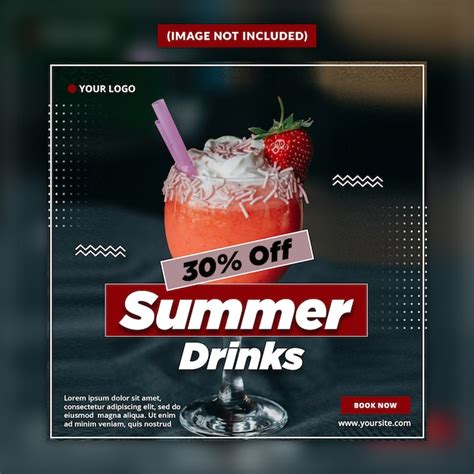 Premium Psd Summer Drinks Social Media Banner Post Template