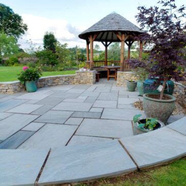 Light Grey Durham Flagstones Sandstone Tudor Antique Patio Paving By