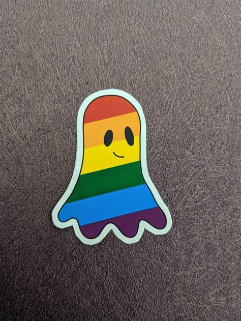 Lgbtq Pride Flag Ghost Sticker Ghost Stickers Pride Flag Etsy Uk