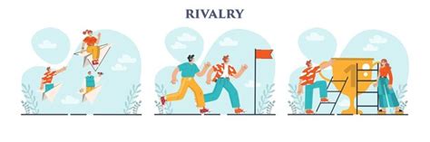 O Que Significa Rivalidade - Conjunto de conceito de rivalidade personagens competindo entre si ...