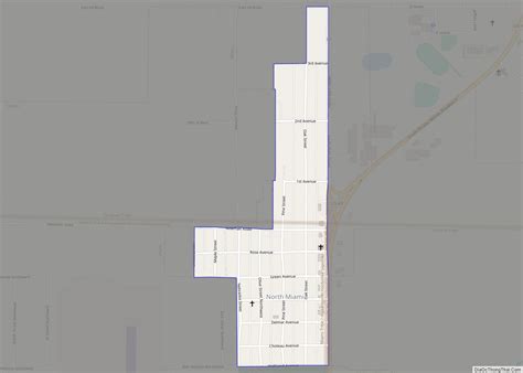 Map of North Miami town, Oklahoma - Thong Thai Real