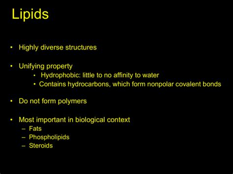 Lipids Structure and Function