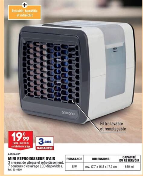 Promo Ambiano Mini Refroidisseur D Air Chez Aldi