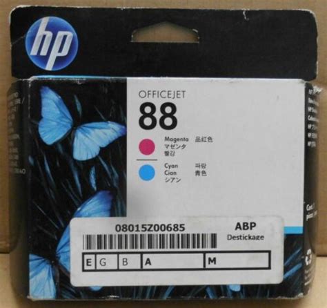 2016 Hp 88 Printhead C9382a Magenta Cyan Officejet Pro L7580 L7680 L7780 Aio 882780032125 Ebay