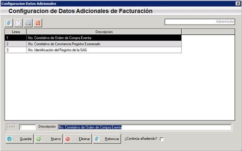 Al modificar laFactura aparecerá un botón de Datos Adicionales