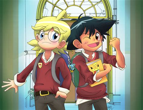 Clemont And Ash School Au By Opallene On Deviantart