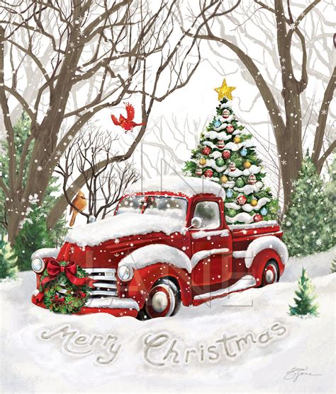 Red Truck Christmas Decoration Wallpapers Wallpaper Cave