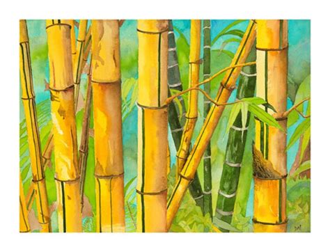 Bamboo painting by VerdeCanyonStudio on Etsy