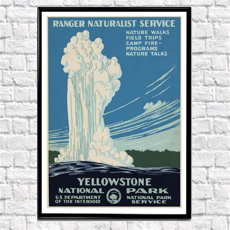 Yellowstone National Park Poster Yellowstone National Park Wyoming 1938 USA Vintage Poster ...