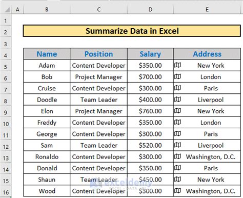 Excel Summarize Data By Multiple Columns Catalog Library