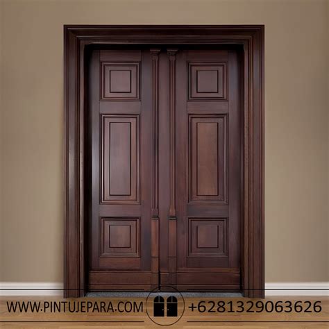 Jual Pintu Kupu Tarung Jati Finishing Antik Daun Ganda PJ 160 Kusen