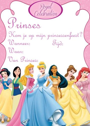 Uitnodiging Prinsessenfeest Prinsessenfeest Prinses Verjaardag