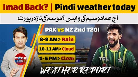 Imad Wasim Back Today In Pak Team Latest Weather Report Of