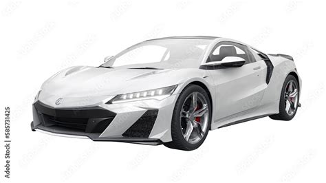 San Diego, USA. March 26, 2023. White Acura NSX Type-S 2022. Hybrid ...