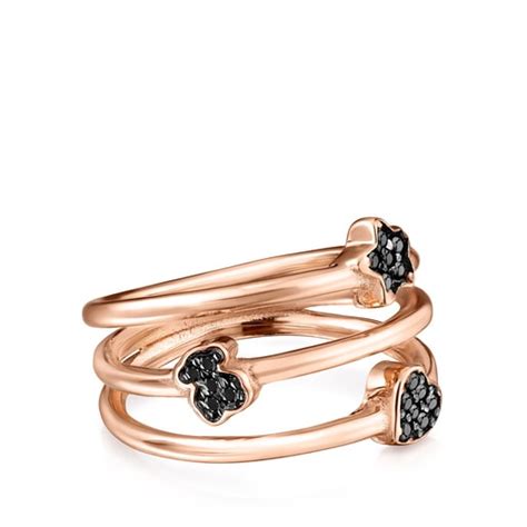 Ring In Rose Silver Vermeil With Spinels TOUS Motif TOUS