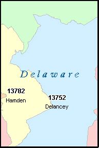 DELAWARE County, New York Digital ZIP Code Map