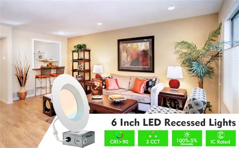 Lightdot 12 of Pack LED Recessed Lighting 6 inch 3000K/4000K/5000K LED