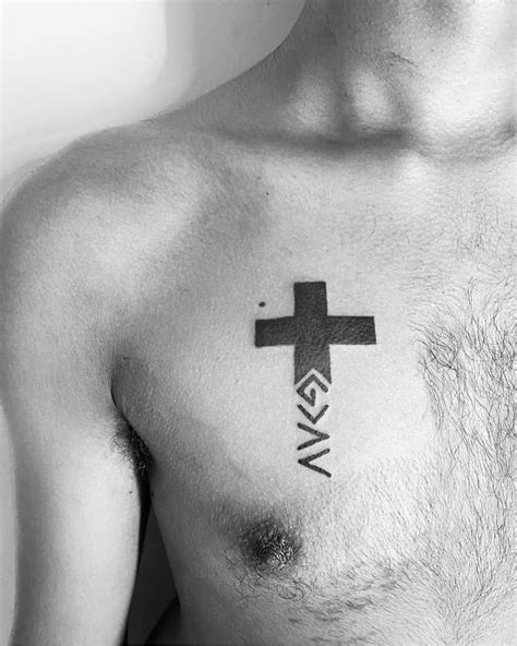 Simple Cross Tattoos For Men Chest