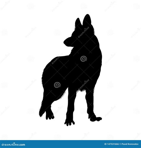 Shepherd Dog Silhouette Vector. German Shepherd. Shepherd Dog Portrait | CartoonDealer.com ...