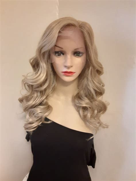Light Honey Blonde Lace Front Mixed With Blonde Highlights Human Hair Blend Etsy