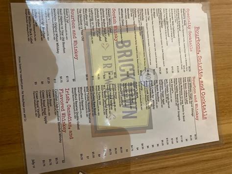 Menu At Bricktown Brewery Restaurant Wichita N Tyler Rd