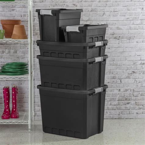 Sterilite 1484 10 Gal Stacker Tote Black 14849006