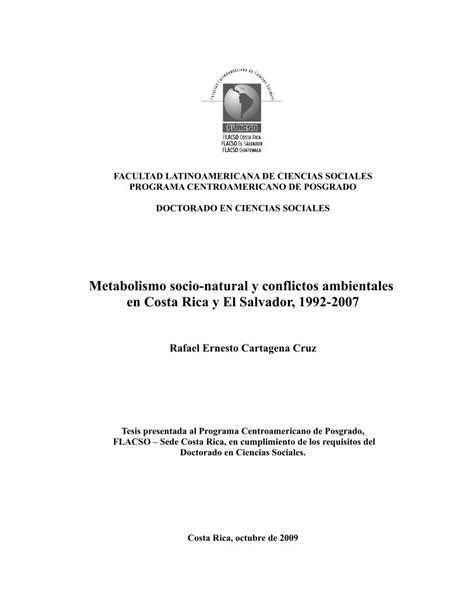 Pdf Metabolismo Socio Natural Y Conflictos Ambientales En