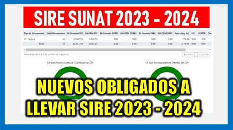 Sire Sunat Obligados A Llevar Sire Sunat