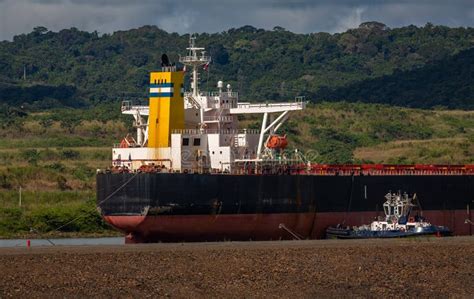 Tanker Ship In The Panama Canal Editorial Stock Photo Image Of