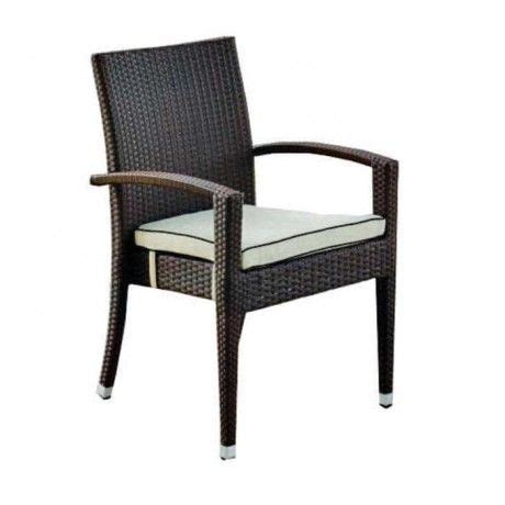 Kahve Renkli Minderli Kollu Rattan Sandalye Outdoor Furniture