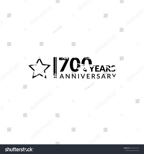 Grunge 700 Years Anniversary Celebration Simple Stock Vector Royalty