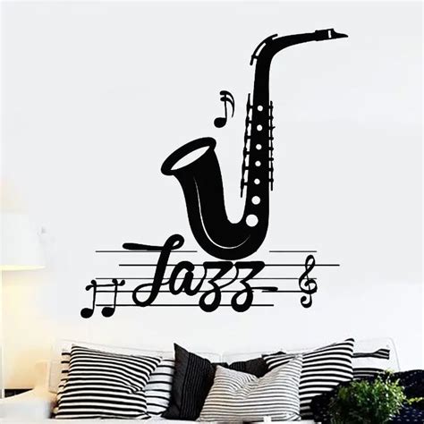 Jazz Music Wall Decals Musical Room Decoration Quality Wallpaper