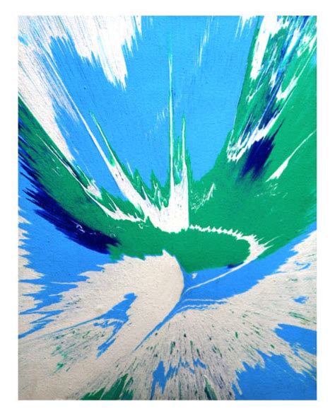 Green Blue Collision - Vertical - JOY - Paintings & Prints, Abstract, Movement - ArtPal