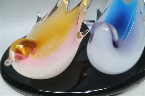 Yahooオークション マルティグラス Multi Glass ペア鳥 台付 硝子細工