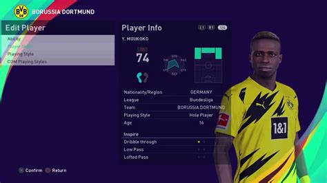 Base Copy Youssoufa Moukoko Borussia Dortmund Germany EFootball PES