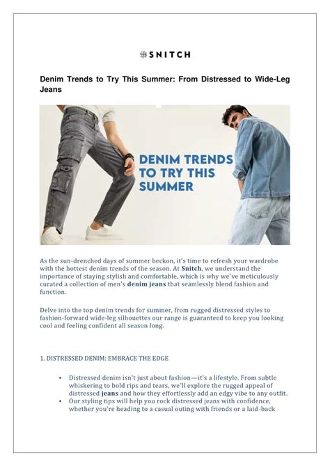 Ppt Denim Trends To Try This Summer From Distressed To Wide Leg