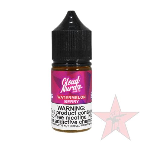 Cloud Nurdz Watermelon Berry Salt E Liquid Vape Juice