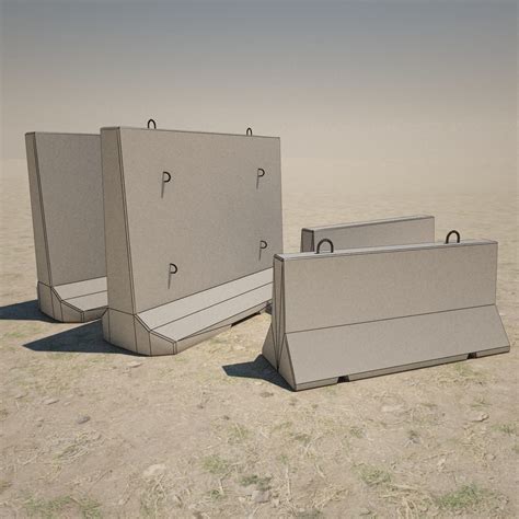 3d model concrete barricades