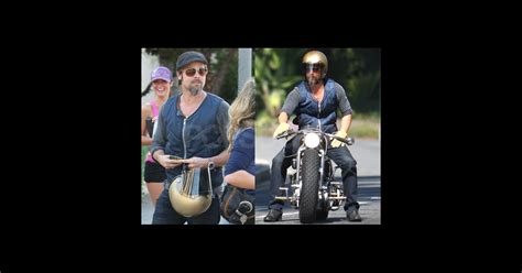 Photos of Brad Pitt on His Motorcycle in LA | POPSUGAR Celebrity