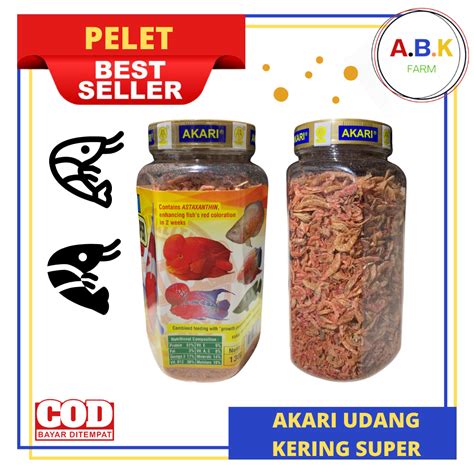 Akari Udang Kering Super Astaxanthin Pakan Ikan Makanan Ikan Hias G