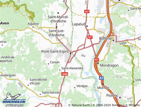 Carte Michelin Pont Saint Esprit Viamichelin