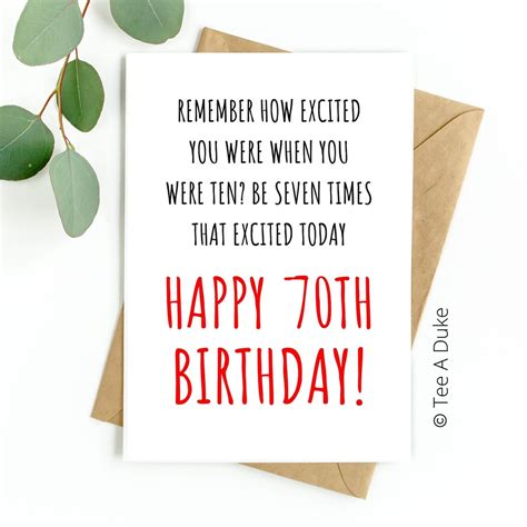 70th Birthday Card Funny 70th Birthday Card, Happy 70th Birthday Card ...