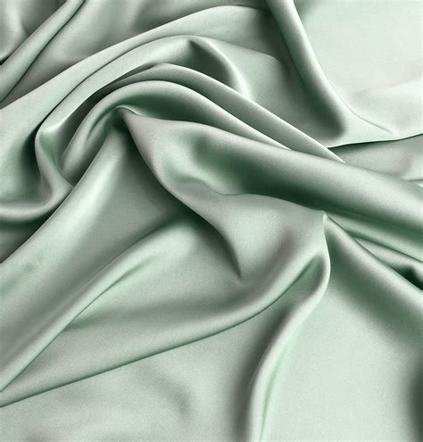 Celadon Green Silk Satin Fabric By The Yard Silk Fabric For Etsy