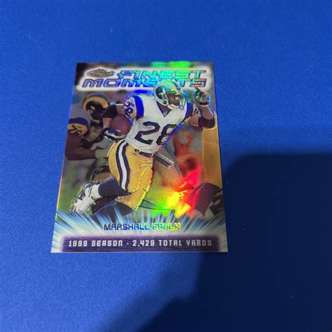 Topps Finest Moments Refractor Marshal Faulk Fm Rams Football