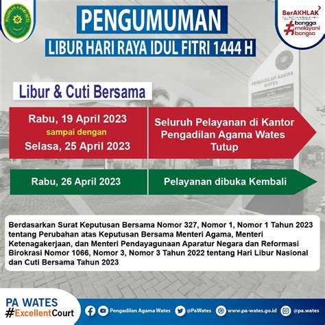 Libur And Cuti Bersama Hari Raya Idul Fitri 1444 H