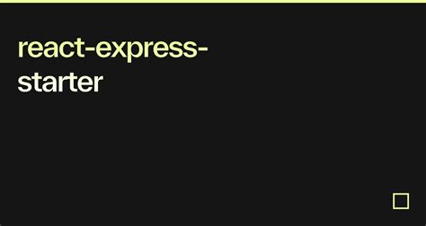 React Express Starter Codesandbox