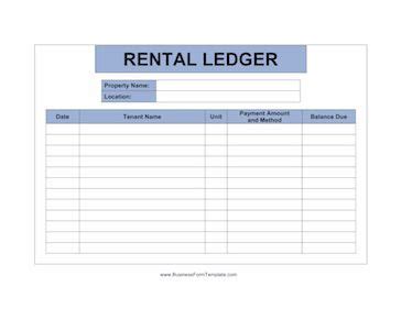 Rental Ledger Template Excel ~ Excel Templates