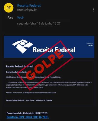 A Receita Federal Alerta Sobre Novo Golpe Por E Mail Utilizando O Nome