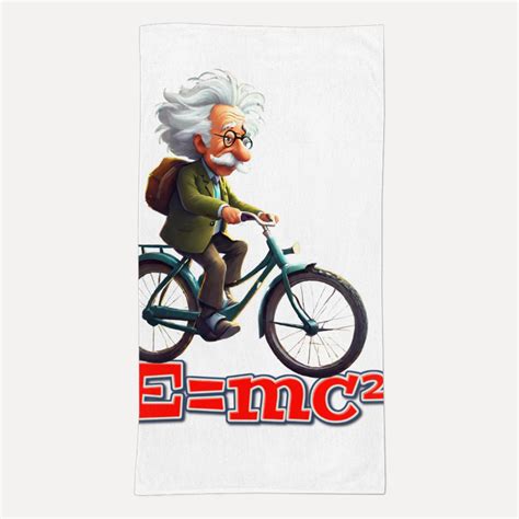 Toalha Albert Einstein Riding A Bike Desenho Cartoon De Fedrouli