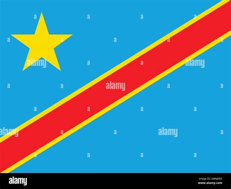 Democratic Republic of the Congo flag, official colors and proportion, accurate vector ...